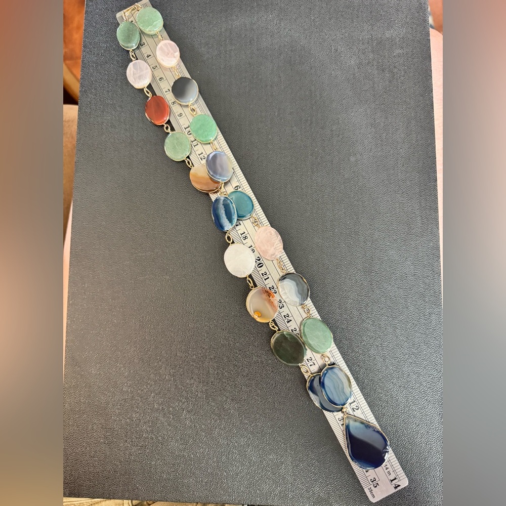 Multicolor Wire Wrapped Agate Stone Necklace - image 6